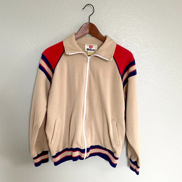 VTG 80s Wilson Retro Track Jacket Size M - Picture 1 of 6